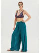Zipper Detailed Pocket Petrol Women's High Waist Trousers 4640